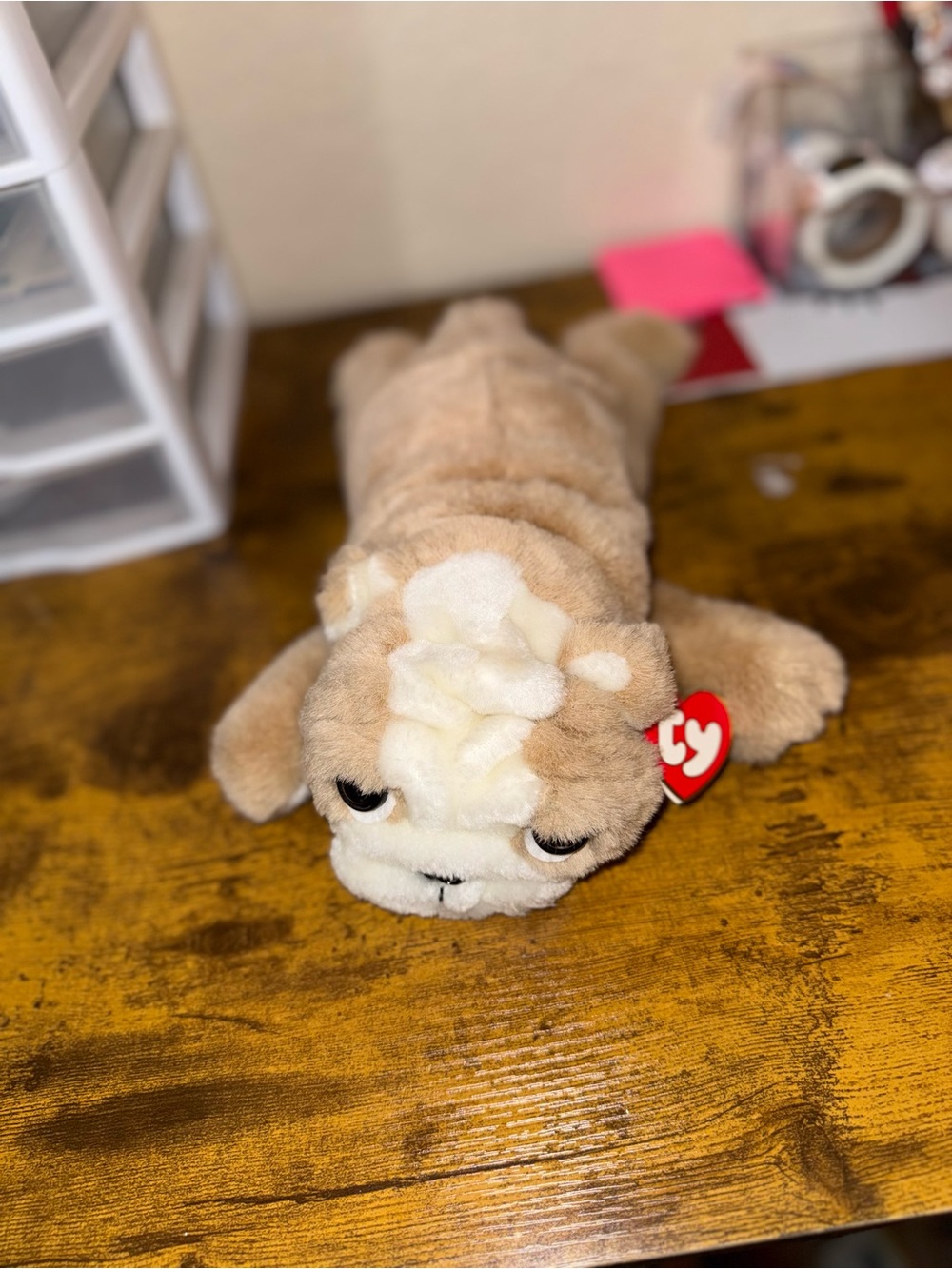 Ty Beanie Babies Churchill Plush Stuffed Animal Brown & White 10"